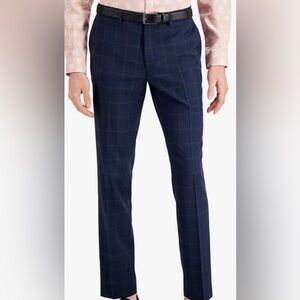 Michae Kors Men's Navy Checker Dress Pants